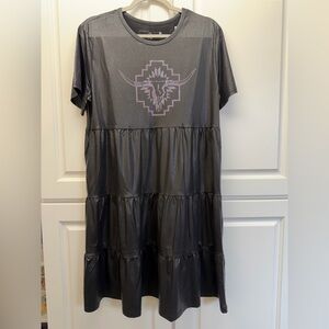 Chic Black Aztec Bull Skull Dress